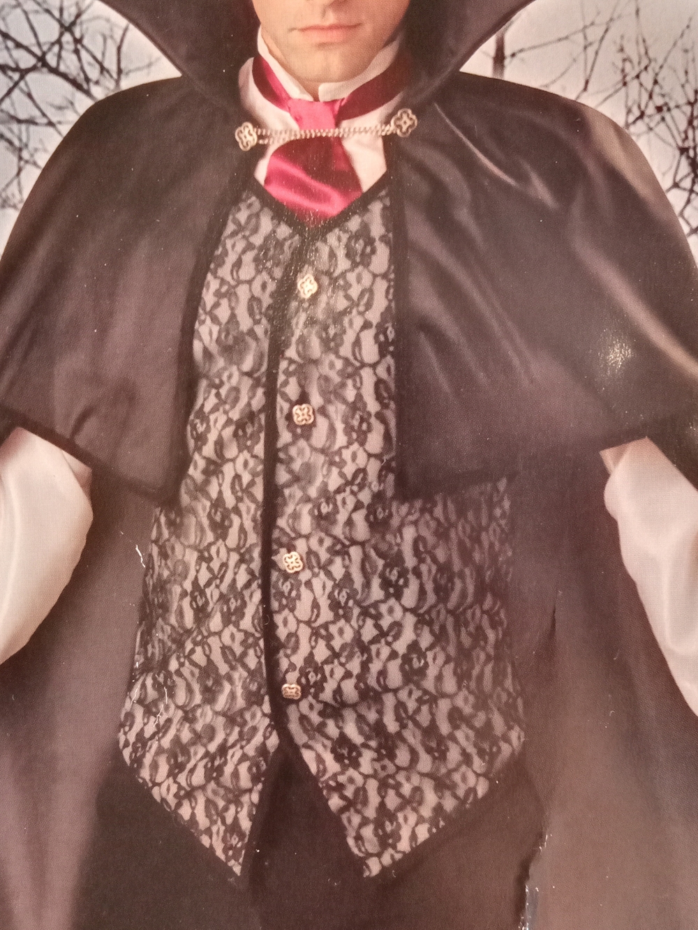 Vampire Costume Top And Vest Men's Size L